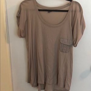 Taupe Top with Front Pocket